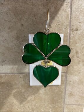 Stained Glass Shamrock, Snowman, Apple, Rabbit Hanging Light Ornament Plug-in